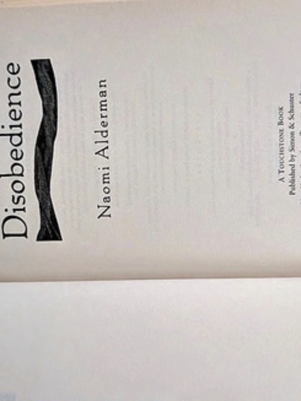 Disobedience Naomi Alderman Hardcover Book